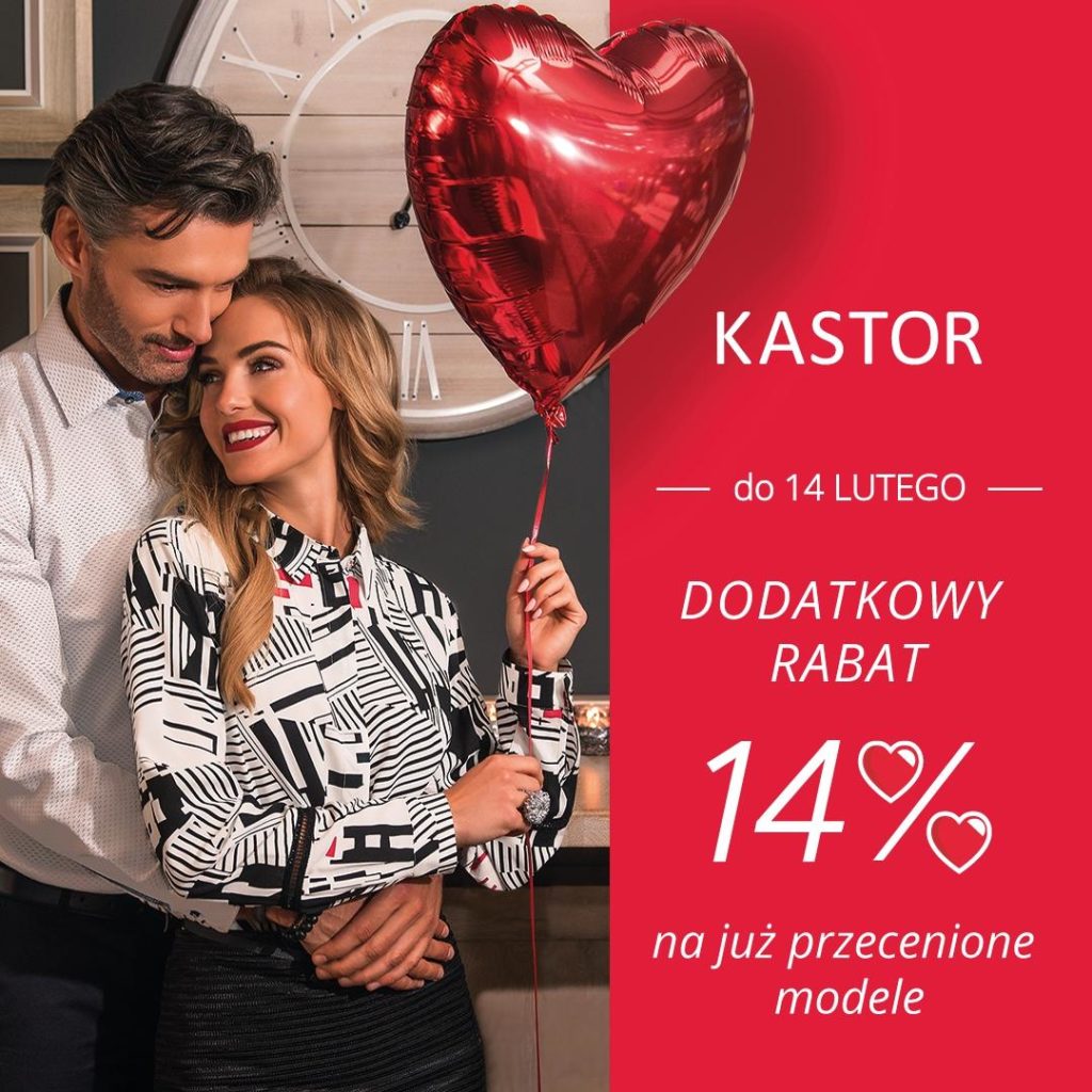 Dodatkowe -14% rabatu na Walentynki od KASTOR
