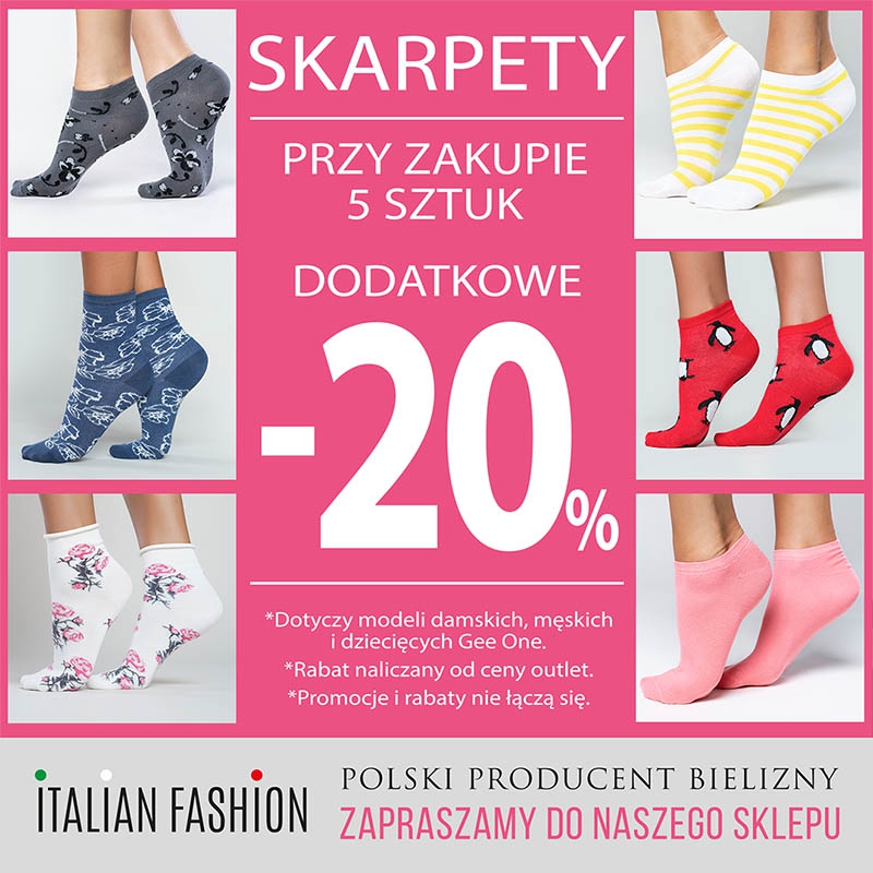 Dodatkowe 20% na skarpety