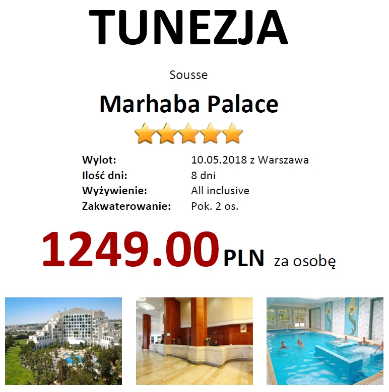 Tunezja, Sousse: 1459 zł za osobę