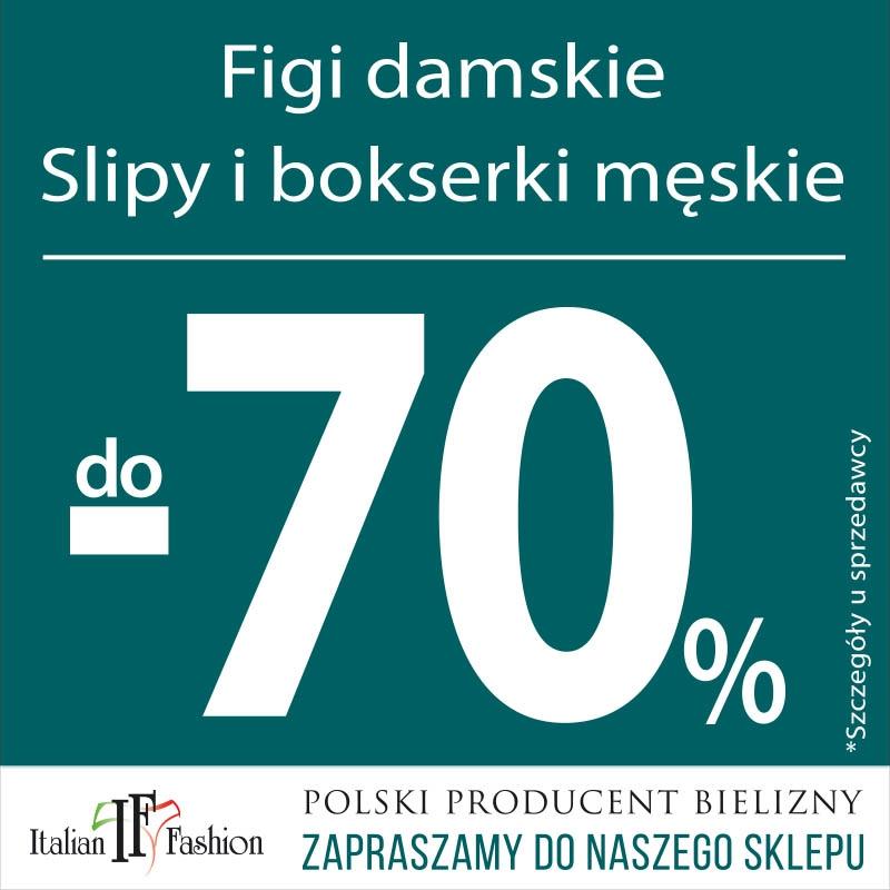 Wybrane figi damskie i dziecięce oraz slipy i bokserki męskie do 70% taniej