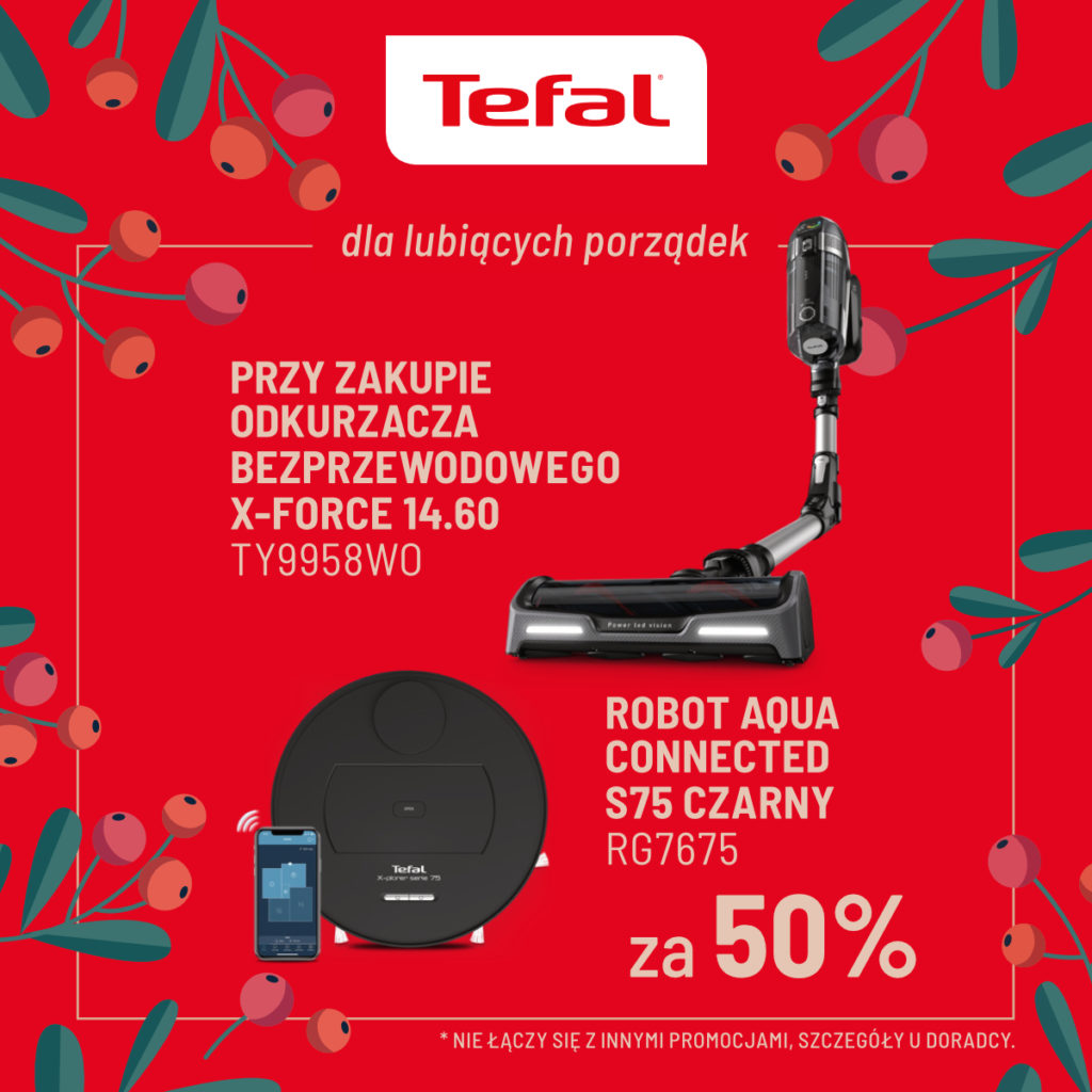 -50% na robot Aqua Connected S75 przy zakupie odkurzacza X-Force 14.60