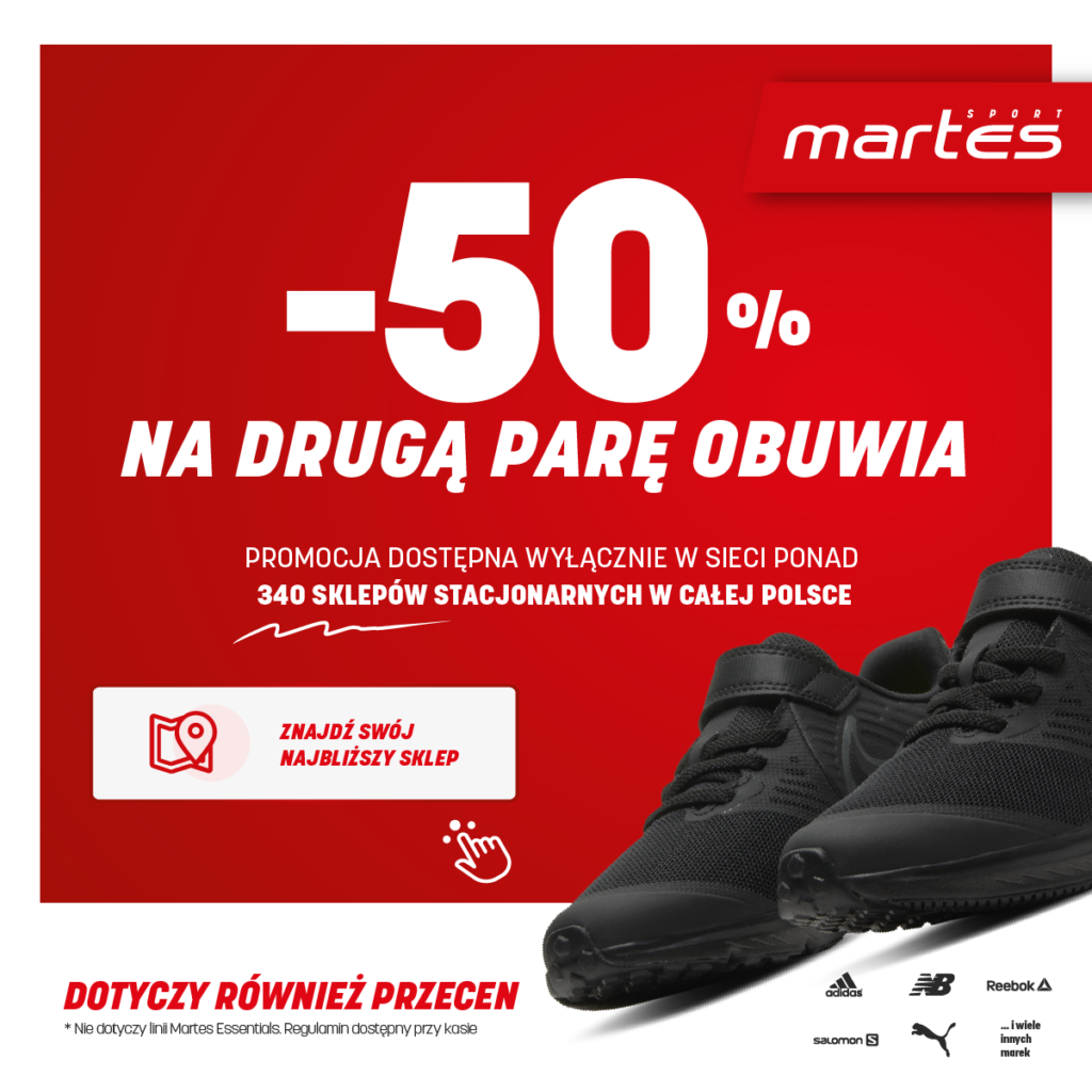 -50% na drugą parę obuwia