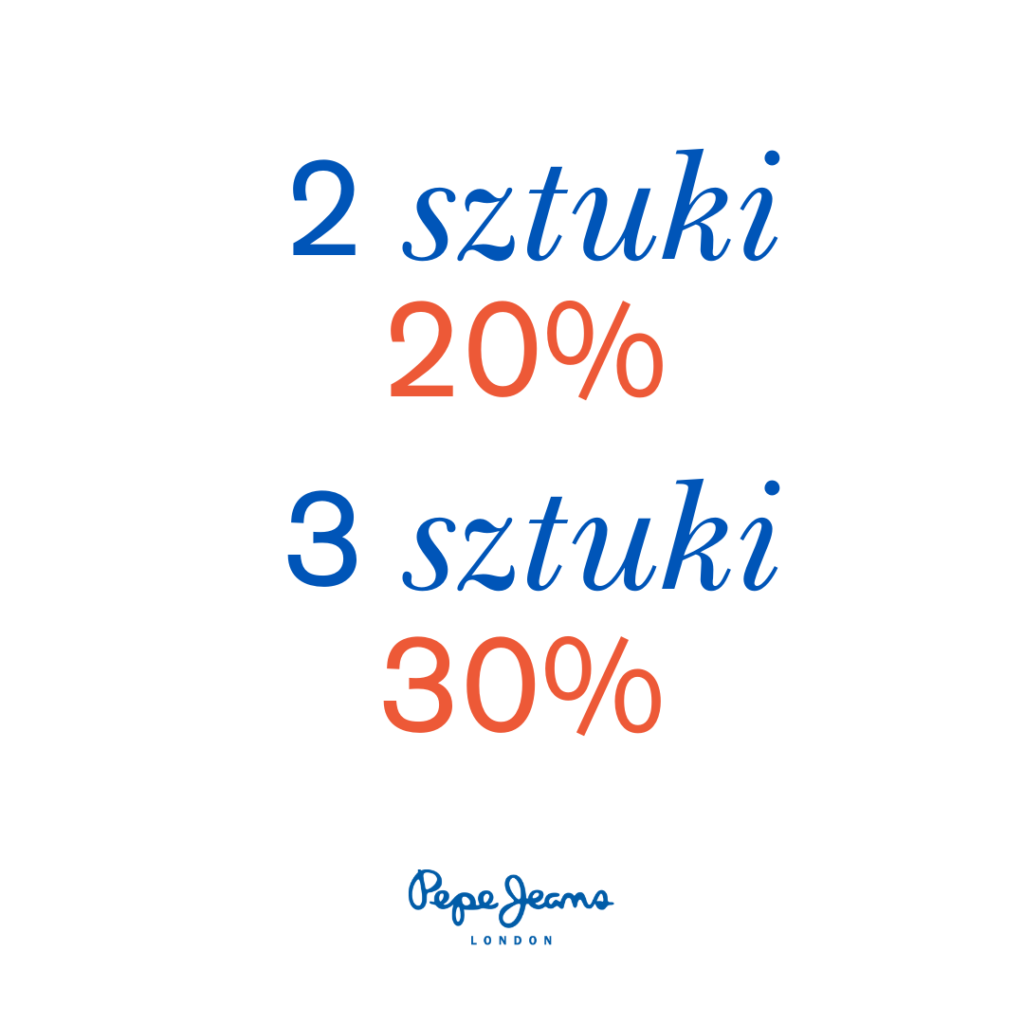-20% od cen outletowych przy zakupie 2 sztuk oraz -30% przy zakupie 3 sztuk