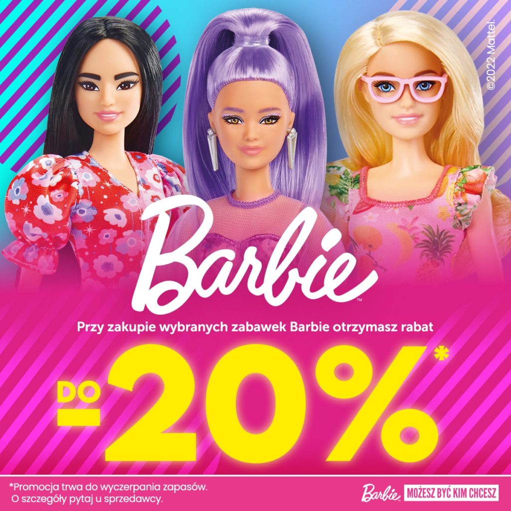 do – 20% na produkty Barbie Mattel