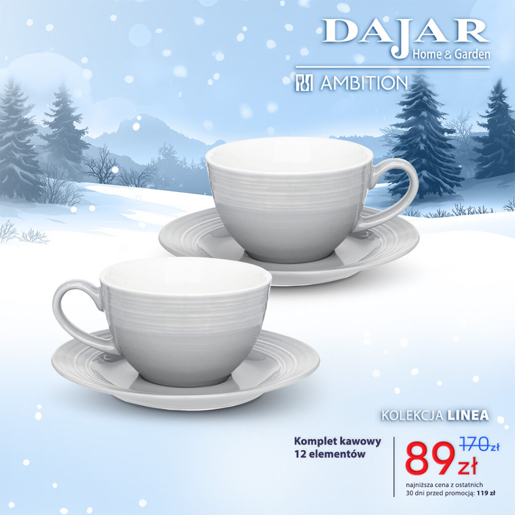 Komplet kawowy 12 elementów za&nbsp;89zł